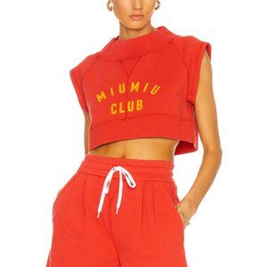 Mui Mui COTTON FLEECE CROP TOP AND SHORTS